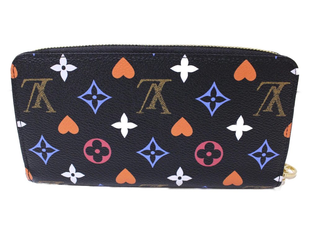 Louis Vuitton On Heart Noir Black Zippy Long Monogram Game Wallet Multicolor